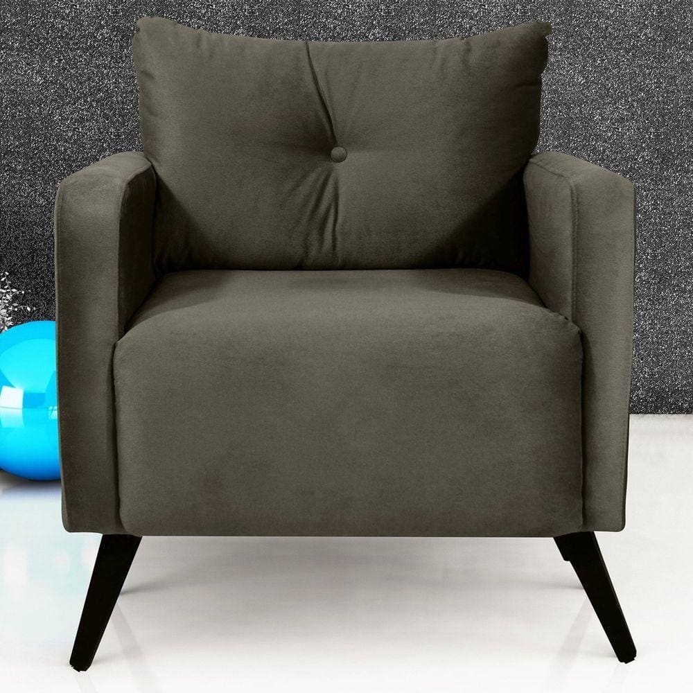 Poltrona Decorativa Veludo Bahamas Marrom