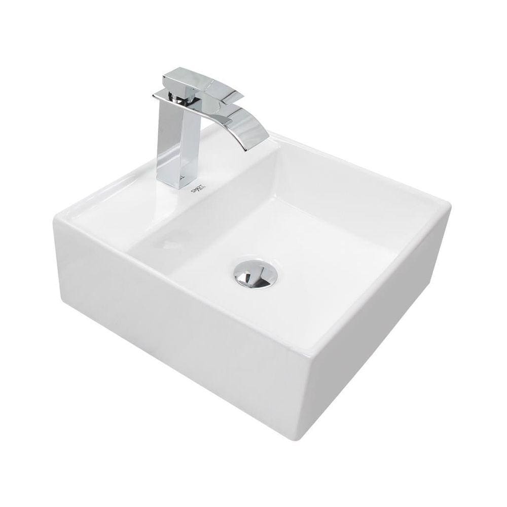 Kit Sobrepor Cuba + Torneira + Válvula | Decoração Banheiro