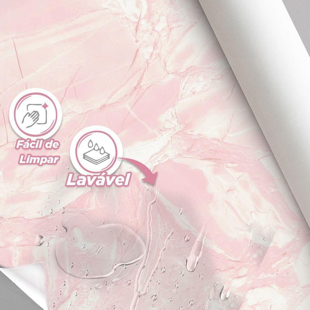 Papel De Parede Painel 3D Mármore Rosa Carrara 3M