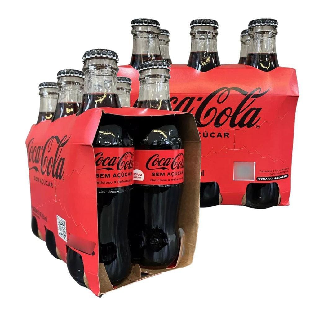 Coca Cola Sem Açucar Vidro 250Ml 12 Garrafas