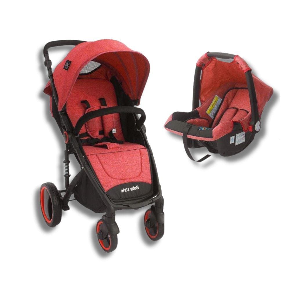 Carrinho De Bebe Victory + Bebe Conforto Vermelho - Baby Style