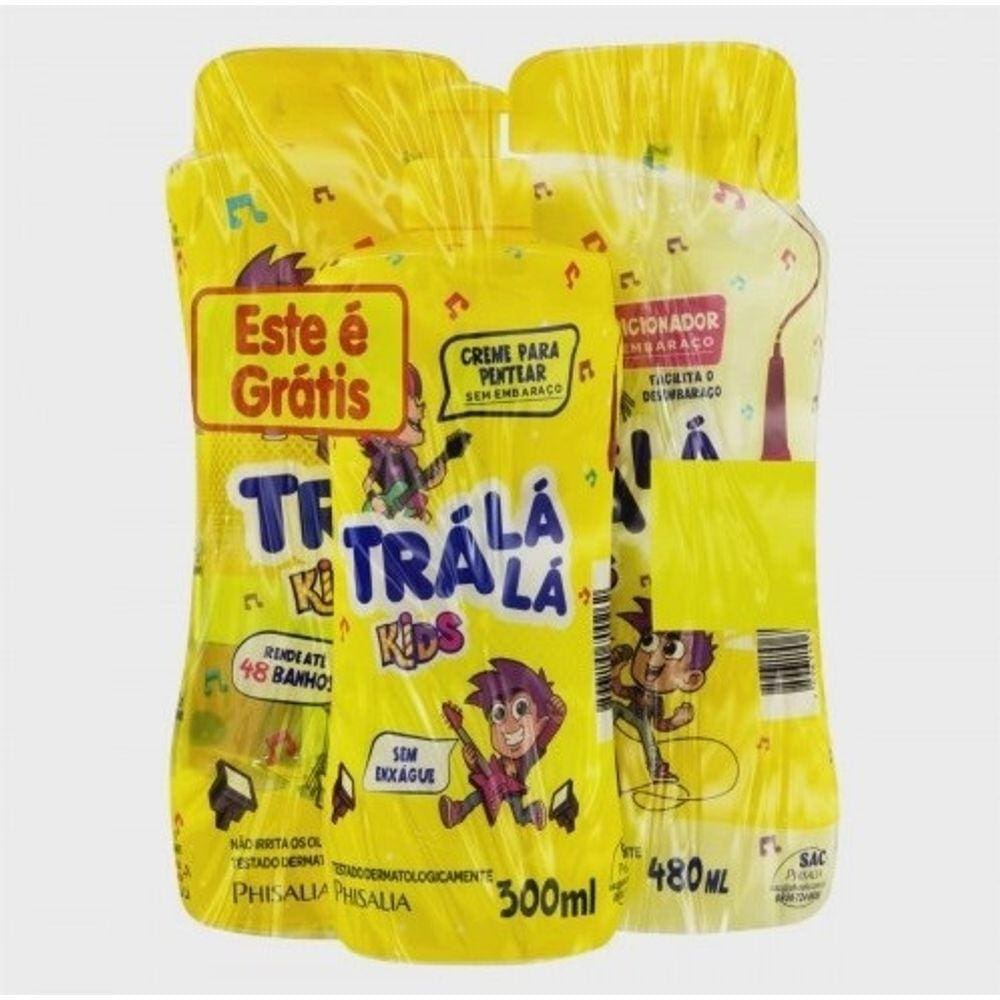 Kit Infantil Tra La La Sem Embaraco Shampoo Condicionador Creme Pentear