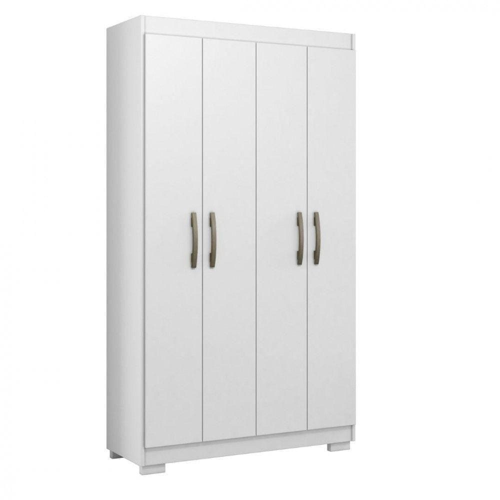 Guarda Roupa Solteiro Bem Mm 4 Portas Branco