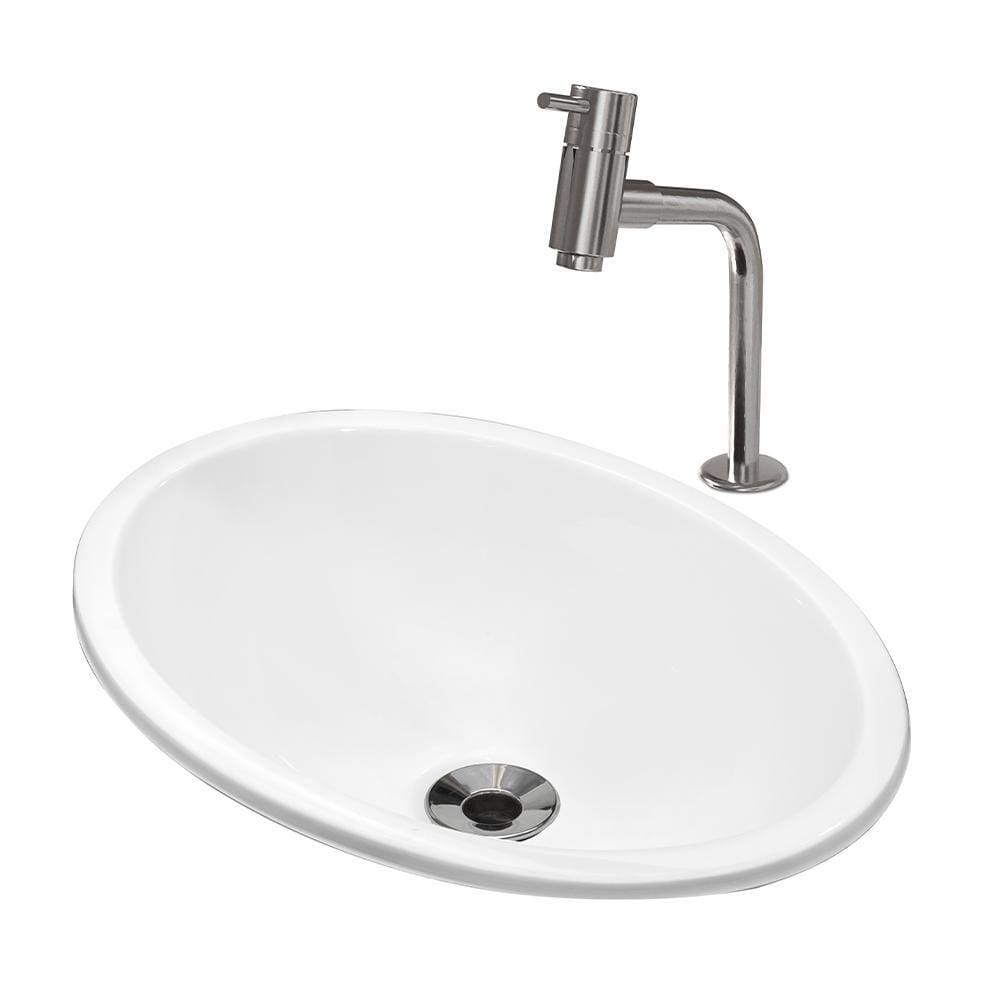Cuba Pia Banheiro Sophia Torneira DL05 Valvula ABS Branco
