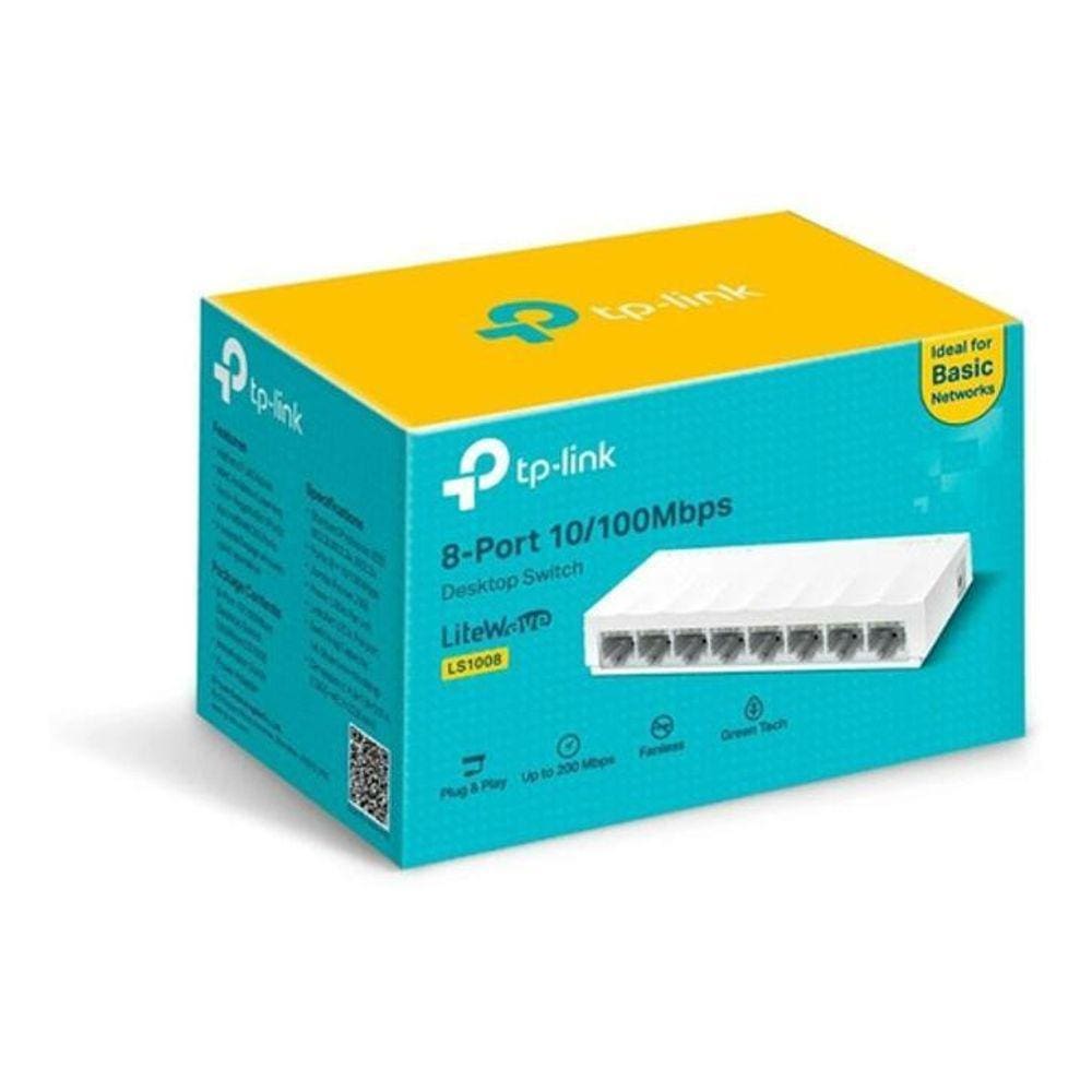 Switch Tp-Link LS1008: 8 Portas Fast 10/100Mbps