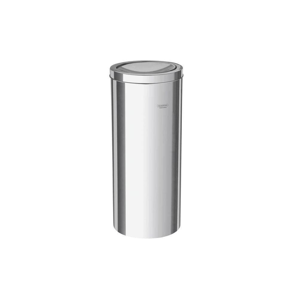 Lixeira Inox Tramontina Swing Com Acabamento Polido E Tampa Basculante 30 L Tramontina