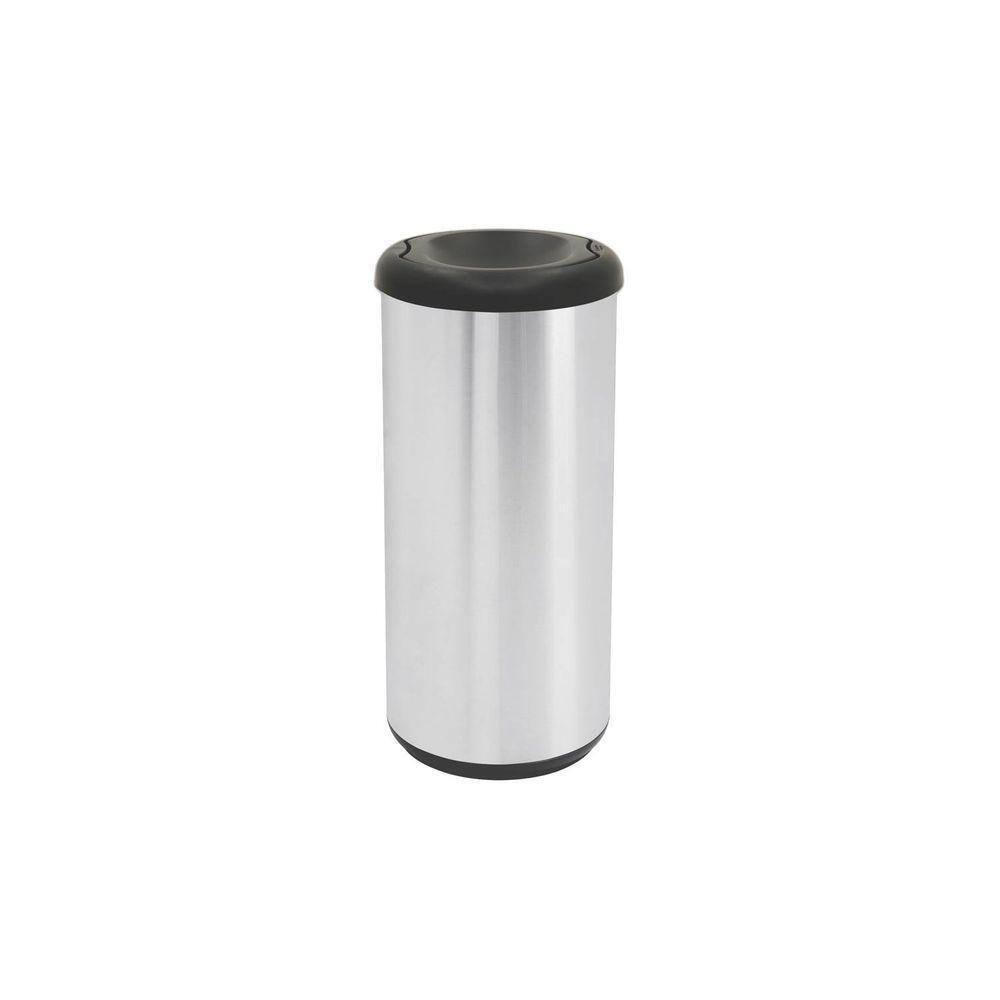 Lixeira Inox Piemonte Cápsula Selecta Plus Basculante Polido Basculante Preta 40l