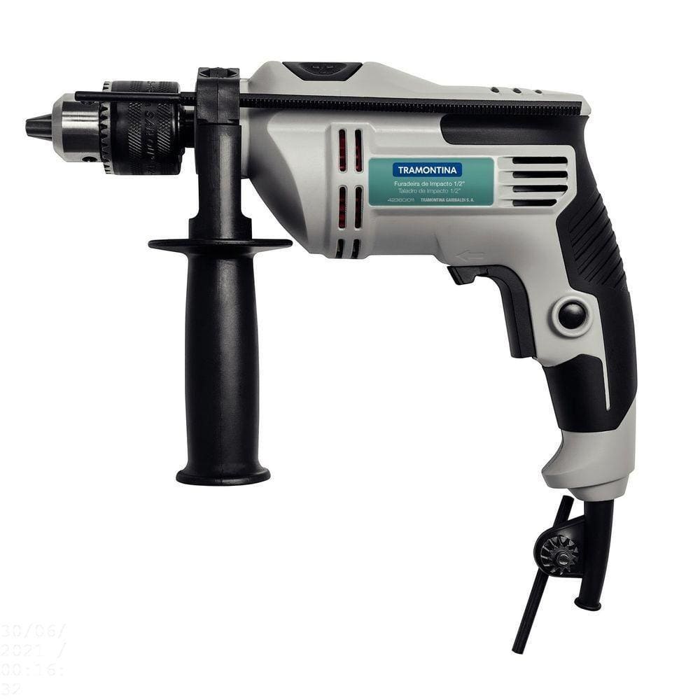 Furadeira De Impacto 500 W 1/2" 127 V Com Empunhadura Auxiliar Velocidade Variável E Sist