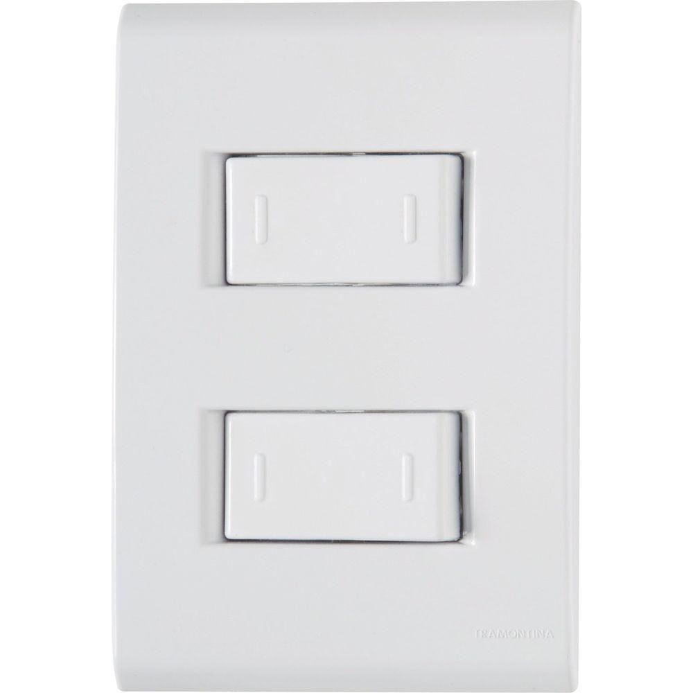 Conjunto 4x2 Com 2 Interruptores Paralelos Tramontina Liz 10 A 250 V Branco Tramontina