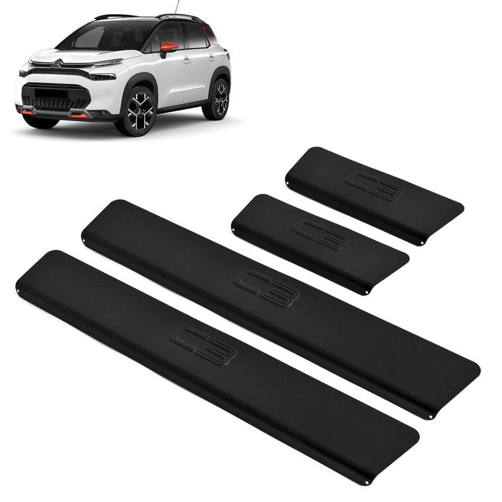 Soleira Aluminio Preta  Brasikar Citroen C3 2023