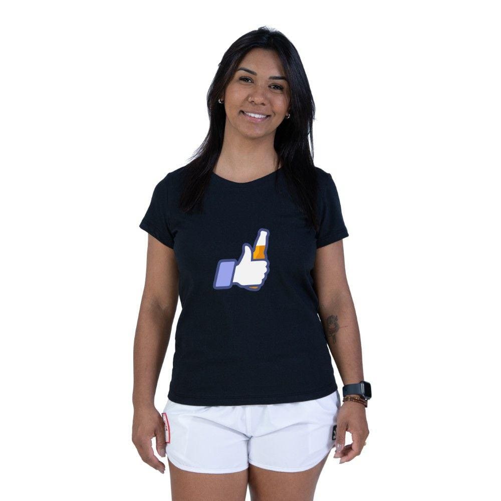 Camiseta Feminina Algodao Com Estampa Curtida Cerveja Acompanha Abridor De Garrafa Manga Curta