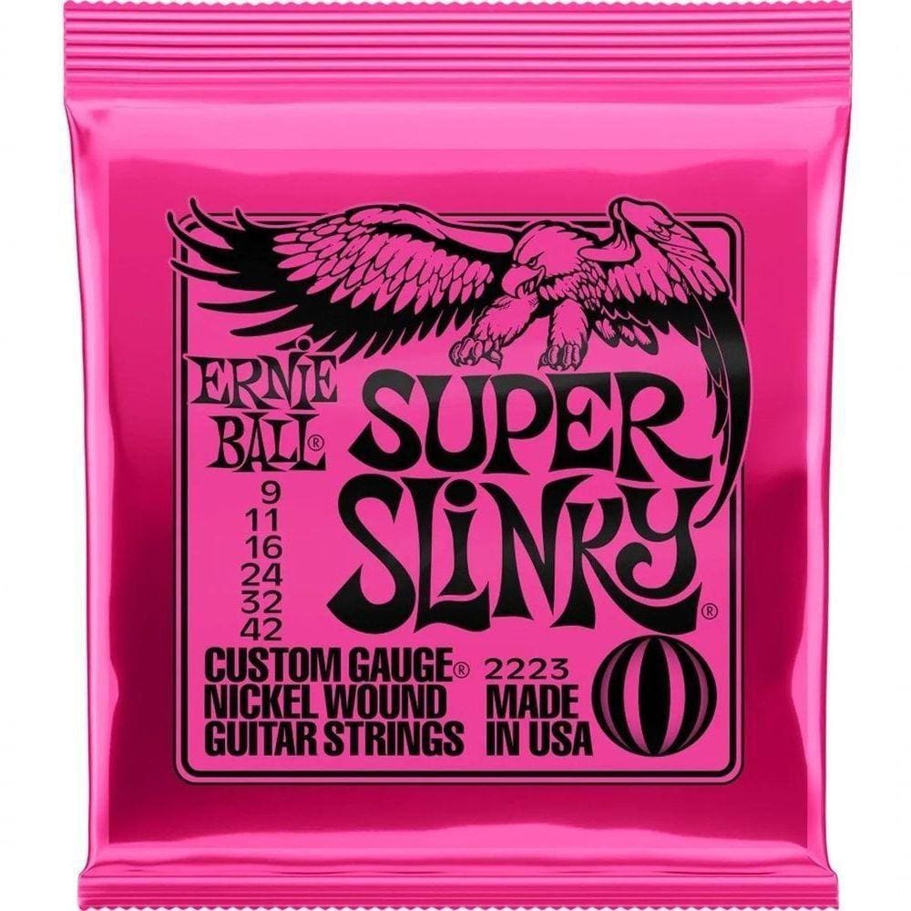 Encordoamento 009"-042" P-guitarra Super Slink Niquel Ernie Ball P02223