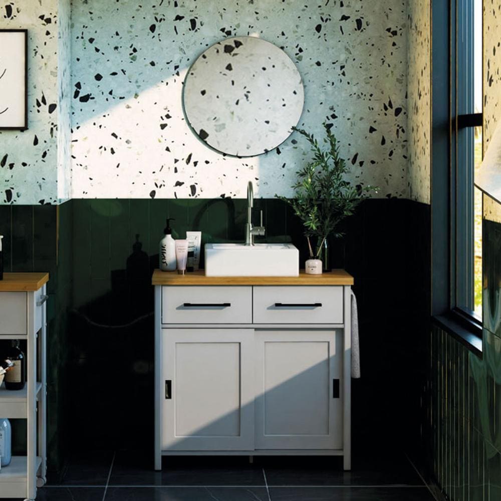 Gabinete Armário Banheiro Ditália com Cuba + Espelho / BN-03