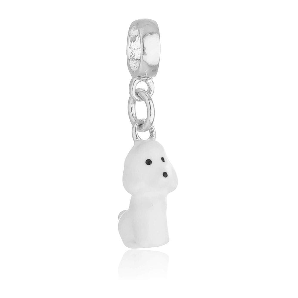 Pingente Berloque Cachorro Poodle Para Pandora Banhado a Prata 925