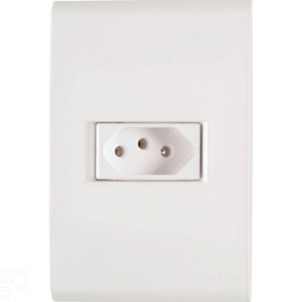 Conjunto 4x2 Com 1 Tomada 2p+t Tramontina Liz 20 A 250 V Branco Tramontina
