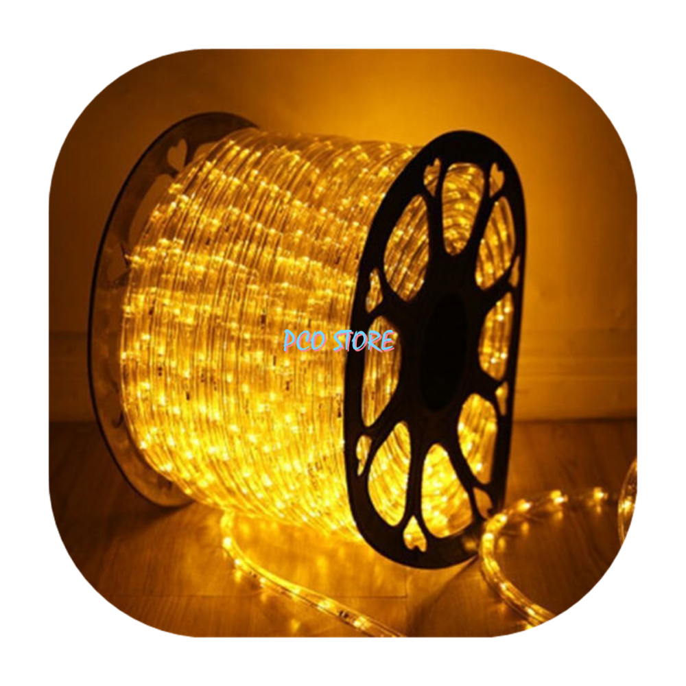 Mangueira Led Redonda 100m Decoração Natal Uso Externo Amarelo 220V
