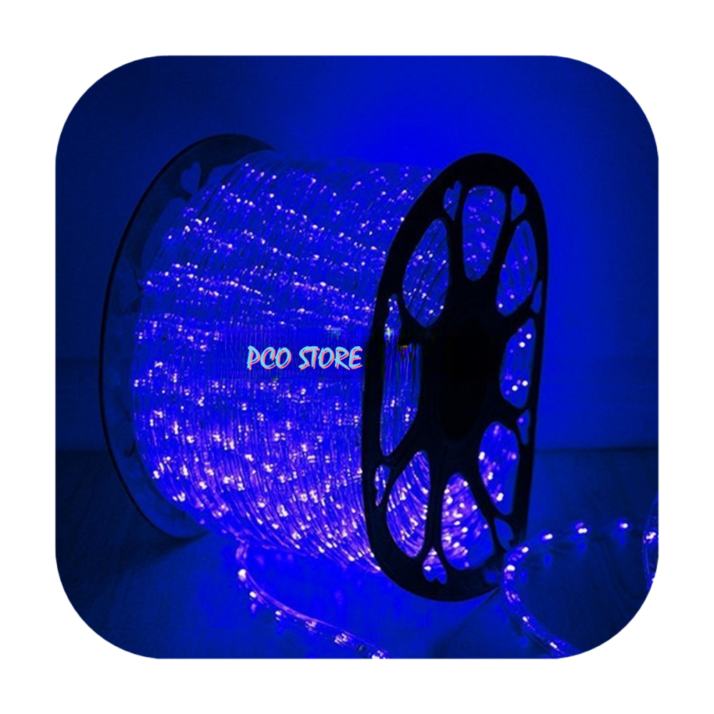 Mangueira Led Redonda 100m Decoração Natal Uso Externo Azul 220V