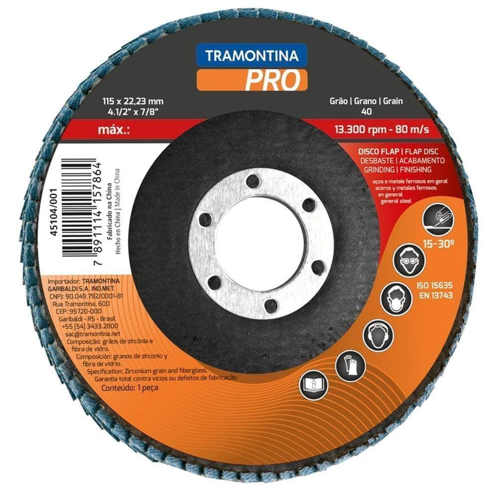 Disco Flap 4.1/2” Grão 40 Tramontina Pro Tramontina