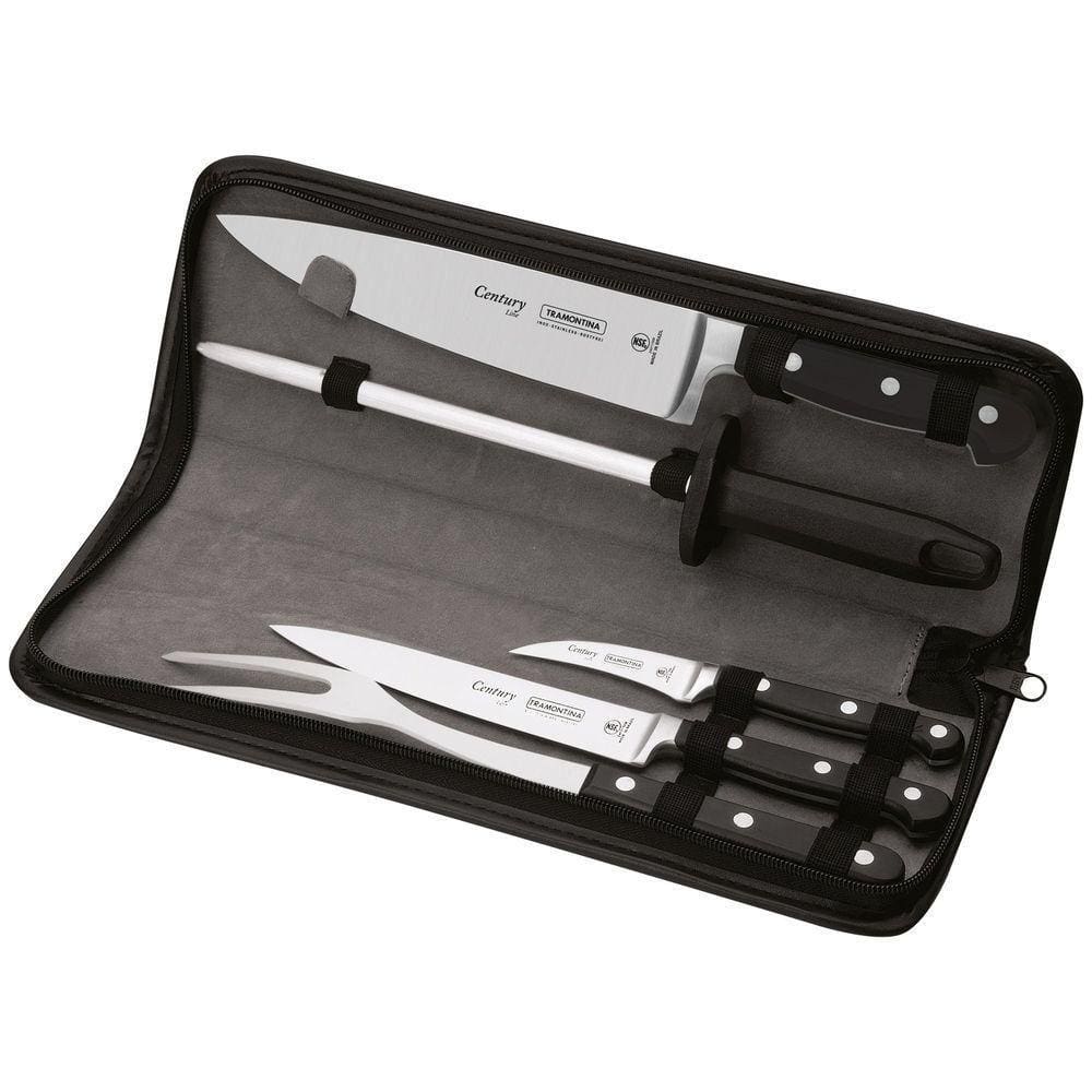 Jogo De Facas Century Com Lâminas Em Aço Inox E Cabos De Policarbonato E Fibra De Vidro