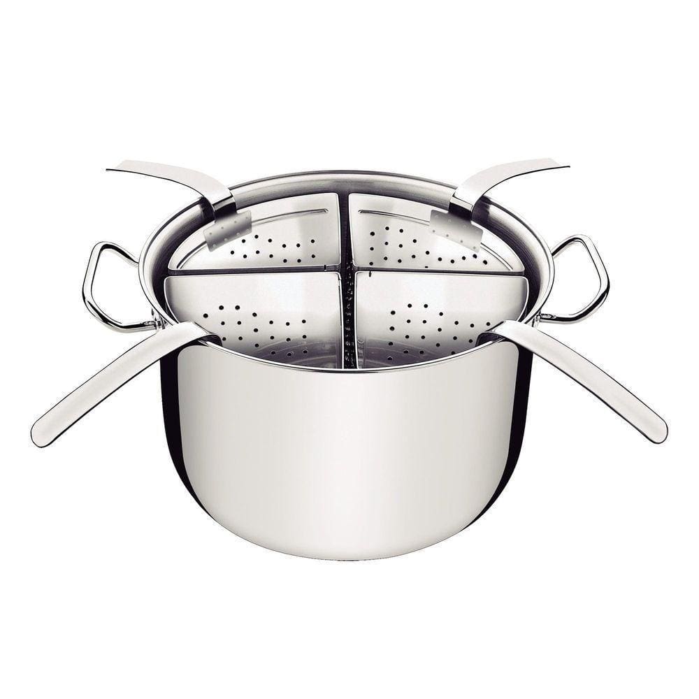 Cozi-pasta Tramontina Professional Em Aço Inox Com 4 Divisórias 30 Cm 13,5 L Tramontina