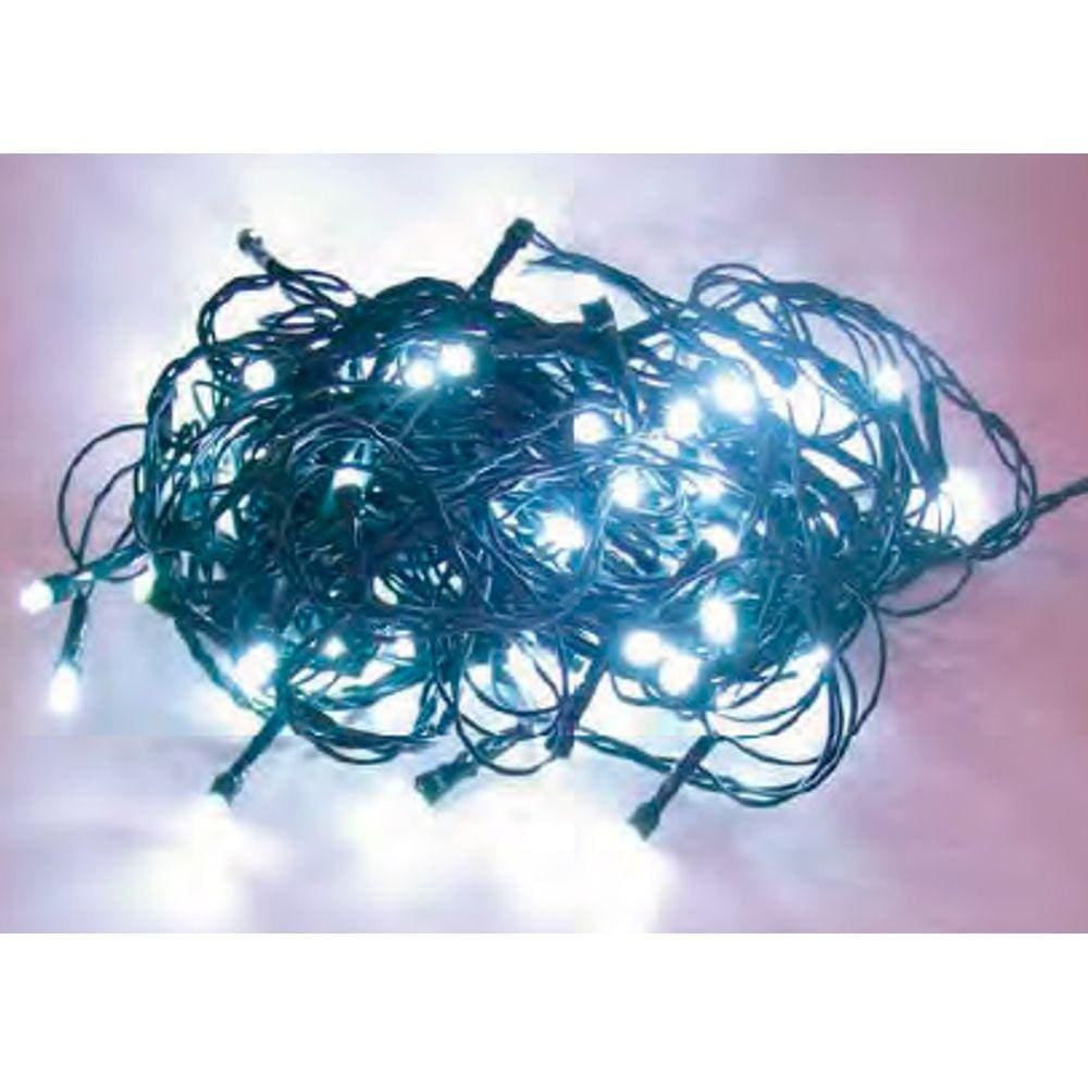 Luz de Natal Cordão 100 Lâmpadas Led Branco Fio Verde 10 Mts 220v M/f