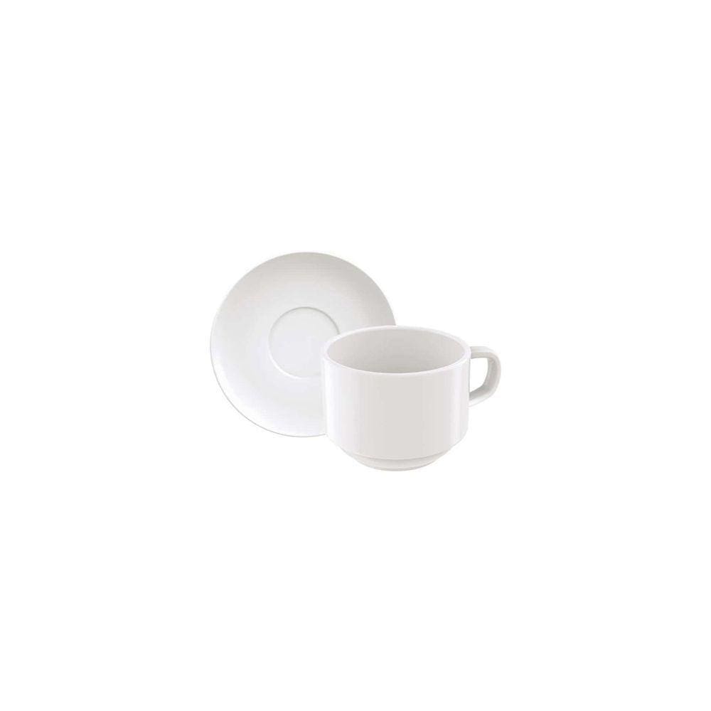 Conjunto Xícara E Pires De Chá Tramontina Paola Em Porcelana, 240ml Tramontina