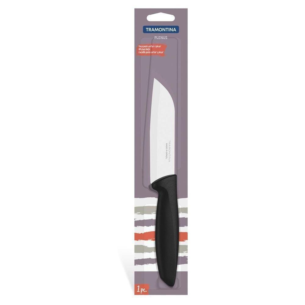 Faca Santoku Tramontina Plenus Com Lâmina Em Aço Inox E Cabo De Polipropileno Preto 5\" Tramontina