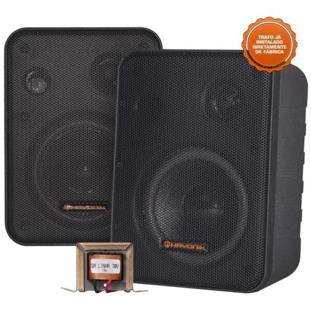 Caixa Acústica Com Trafo 70v(15w) Ambience Line Msb60nc Preta Hayonik - Par - 2
