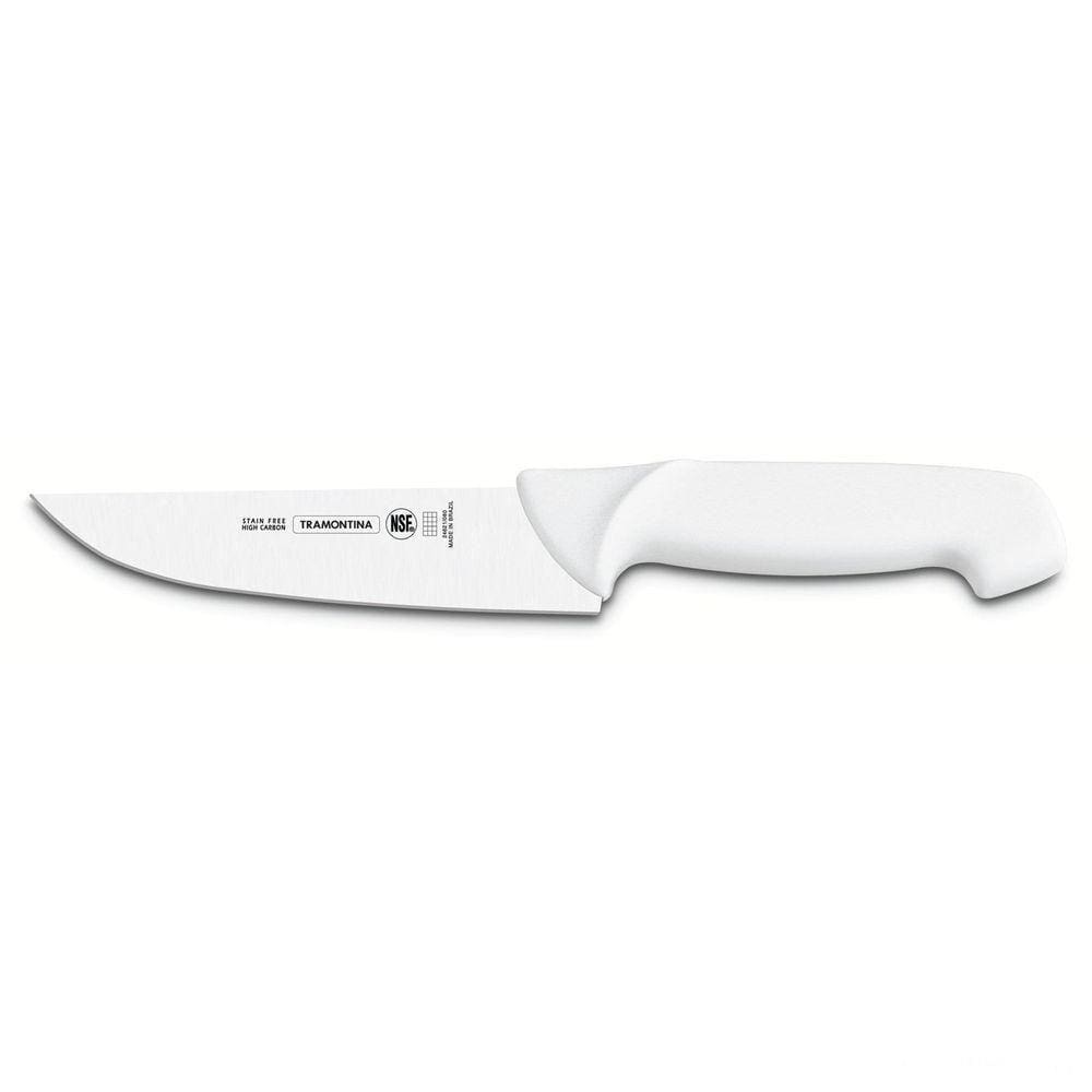 Faca Para Carne Profissional Tramontina 11” Em Aço Inox E Cabo Branco Tramontina
