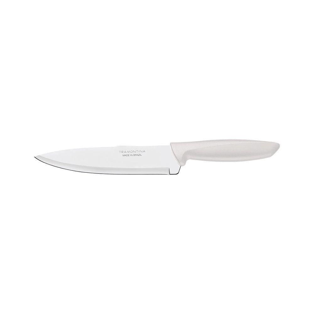 Faca Chef Tramontina Plenus Com Lâmina Em Aço Inox E Cabo De Polipropileno Off White 7\" Tramontina