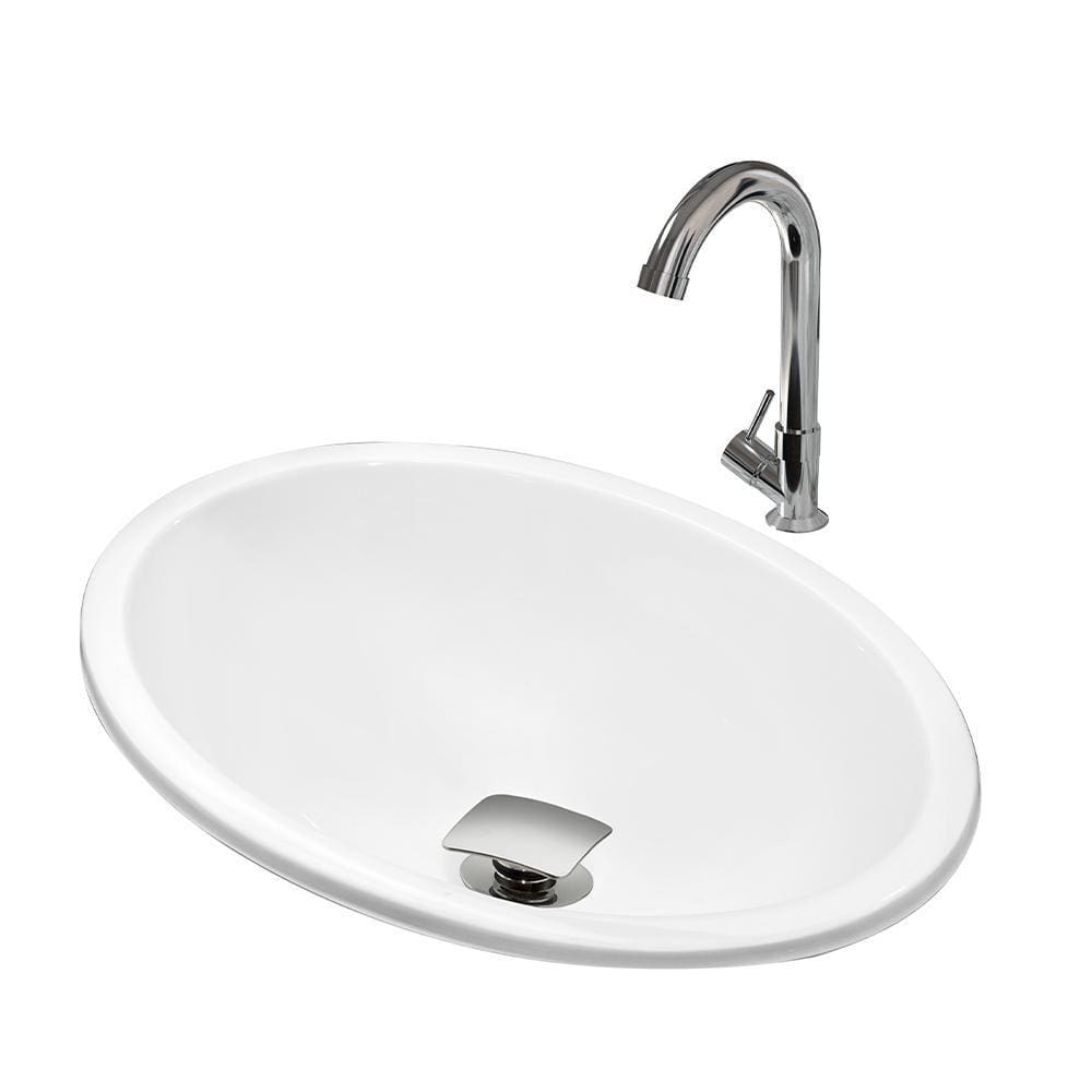 Cuba Pia Banheiro Sophia Torneira DL04 Valvula Inox Click Branco