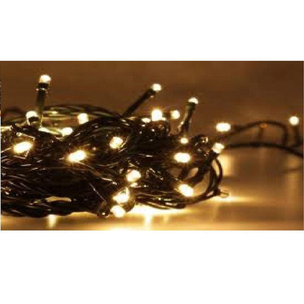 Luz de Natal Cordão 300 Lâmpadas Led Warm Branco Morno Fio Verde M/f 30 Mts 127v