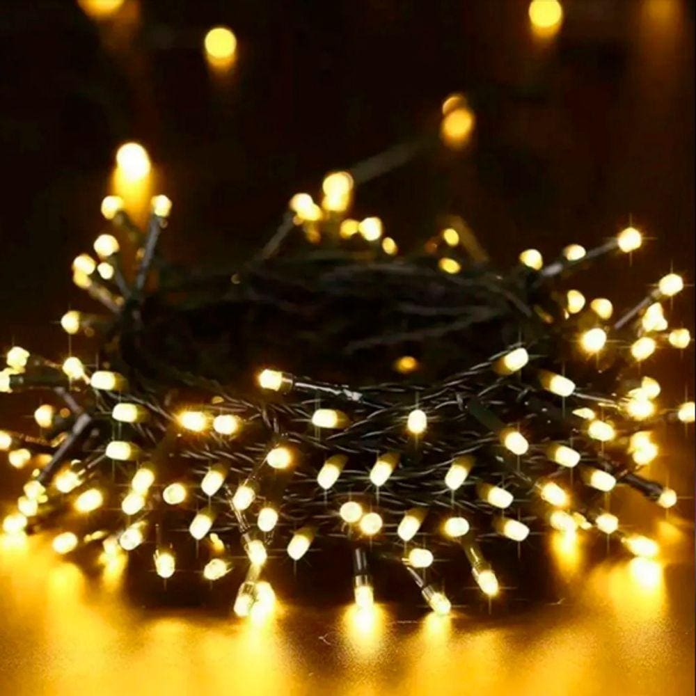 Luz de Natal Cordão 500 Lâmpadas Led Warm Fio Verde Externo Bivolt 50 Mts Ip44
