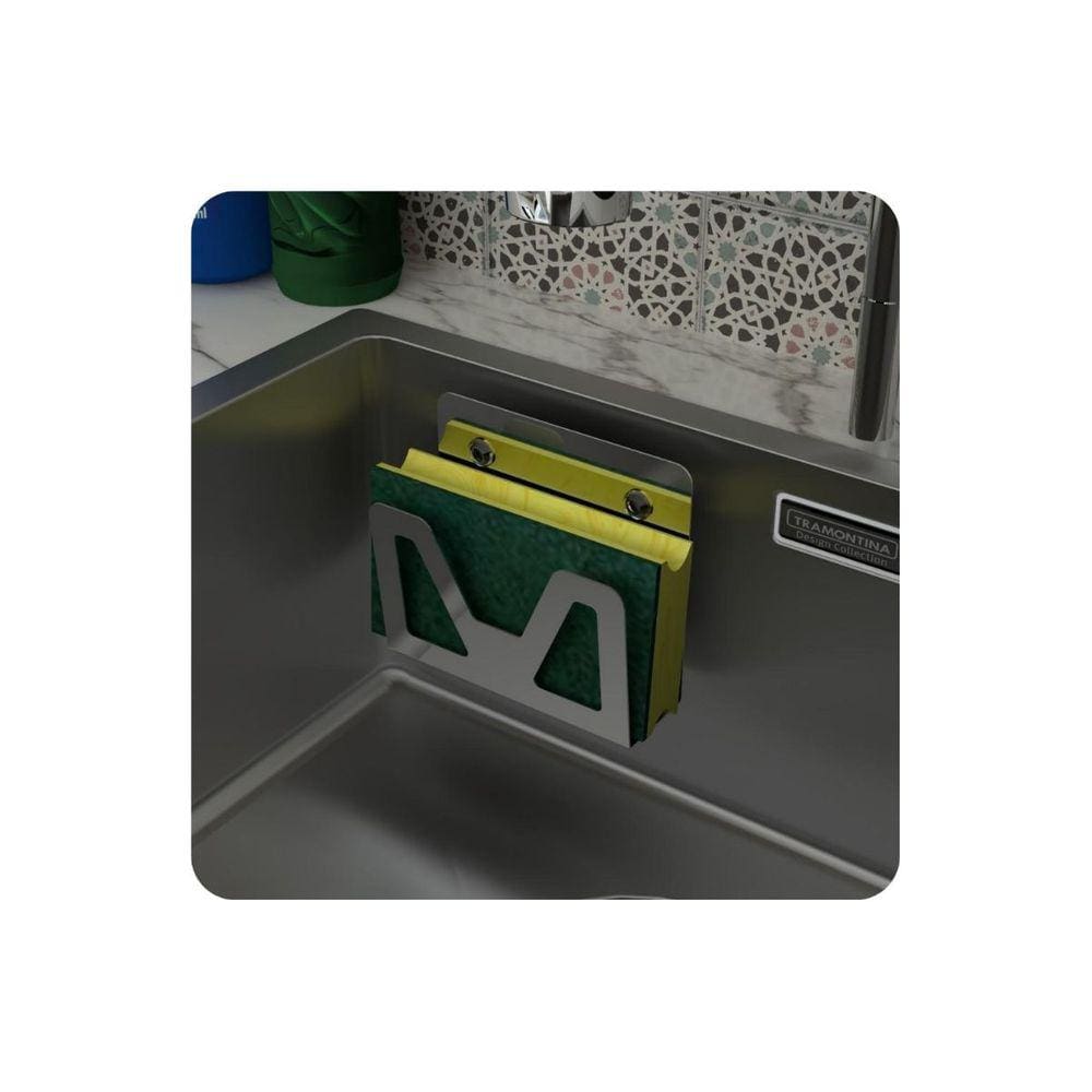 Porta Esponja De Pia Com Ventosa Suporte Bucha Inox F.ELG