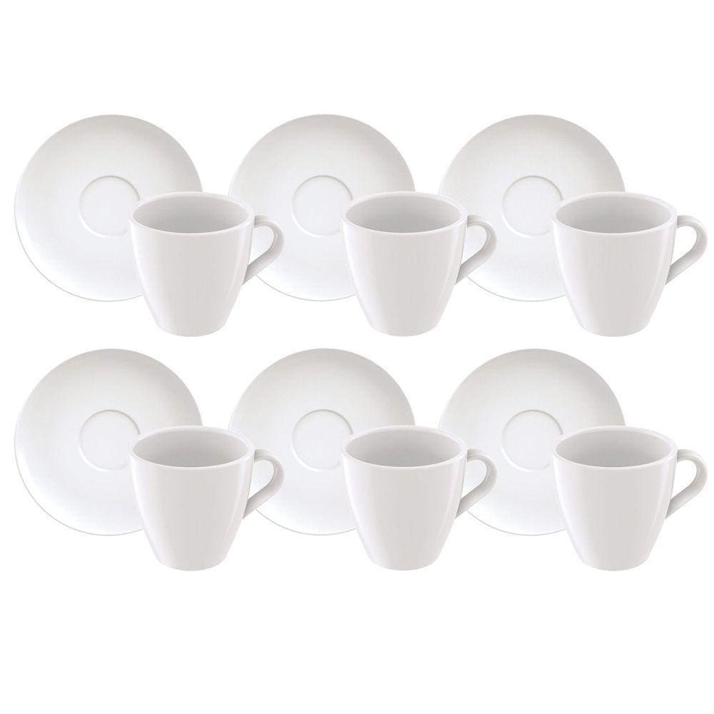 Kit Xícaras De Capuccino Tramontina Paola Em Porcelana 200 Ml 12 Peças Tramontina