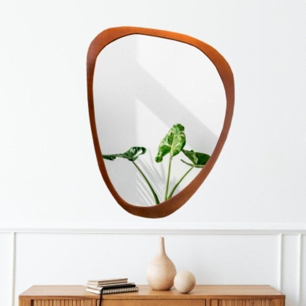 Espelho Emoldurado Gringa 84x64cm Orgânico E2G Design Freijó