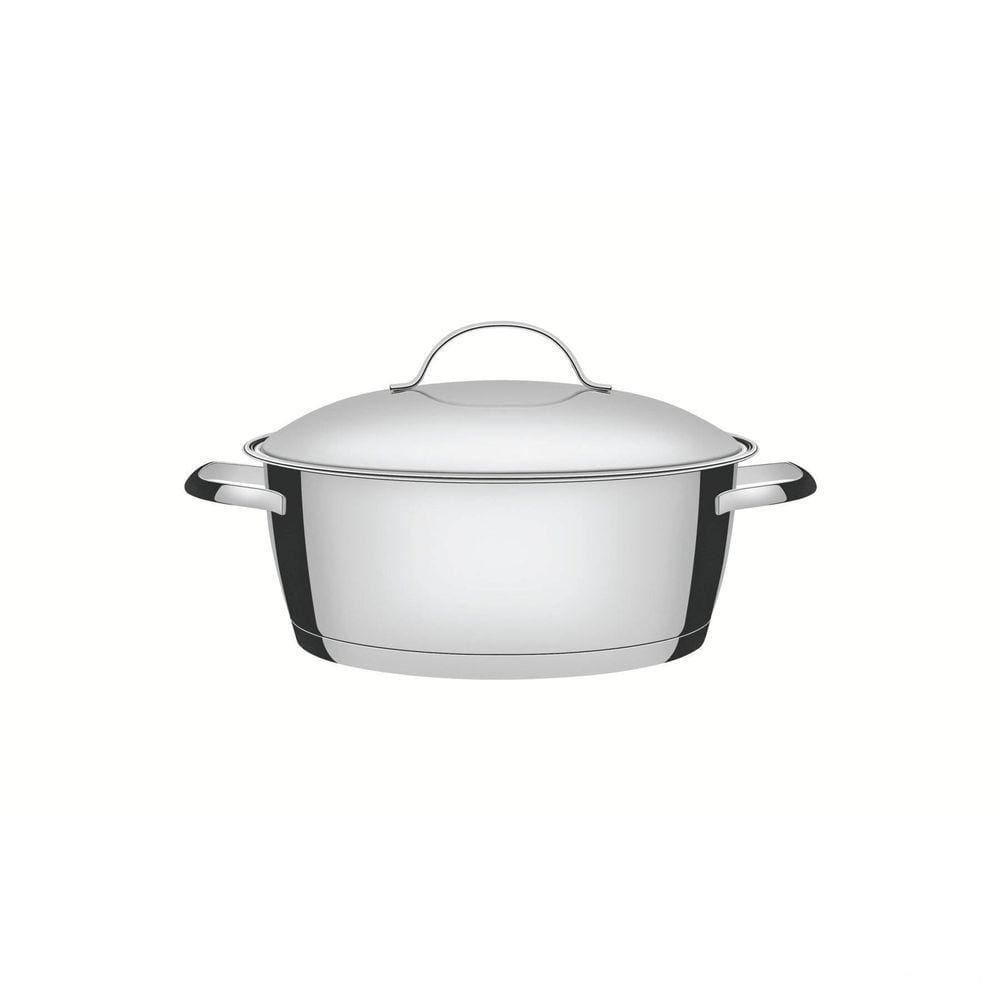 Caçarola Rasa Tramontina Allegra Em Aço Inox Com Fundo Triplo 22 Cm 3,3 L Tramontina