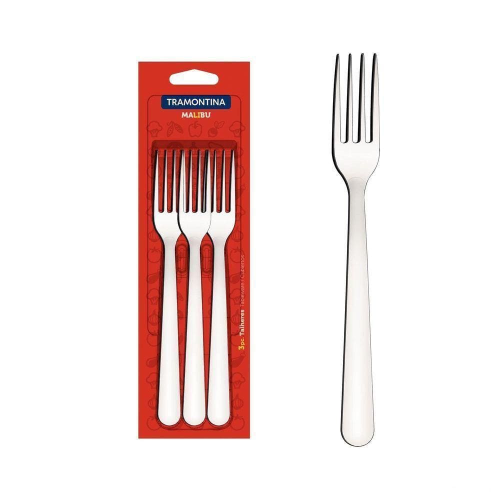 Conjunto De Garfos De Mesa Tramontina Malibu Em Aço Inox 03 Peças Tramontina