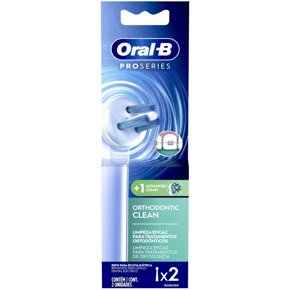 Refil Escova de Dentes Elétrica Oral-B Pro Series Orthodontic Clean 2un