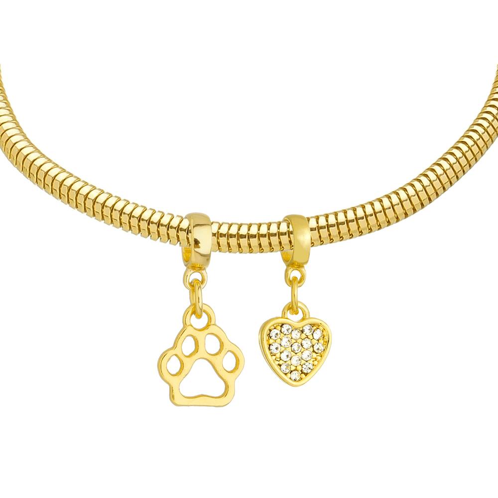 Pulseira Pet Veterinária Para Pandora Banhado a Ouro 18k