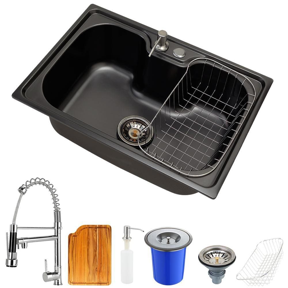 Cuba para Cozinha Inox Com Acessórios Carajás Prata Tábua e Lixeira e Torneira Gourmet Monocomando Munim Pingoo.casa