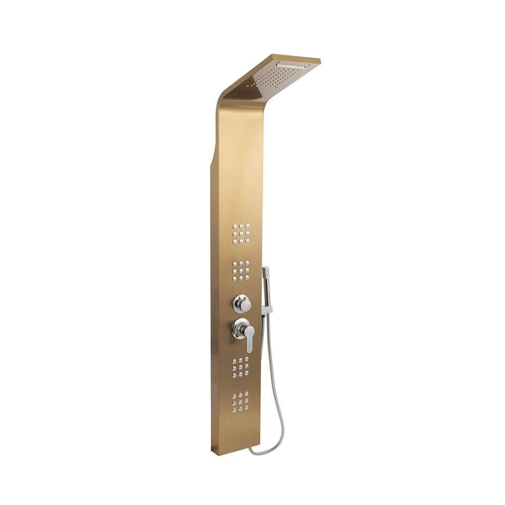 Ducha Vertical Com Hidro Pirajuí Pingoo.casa - Dourado Escovado