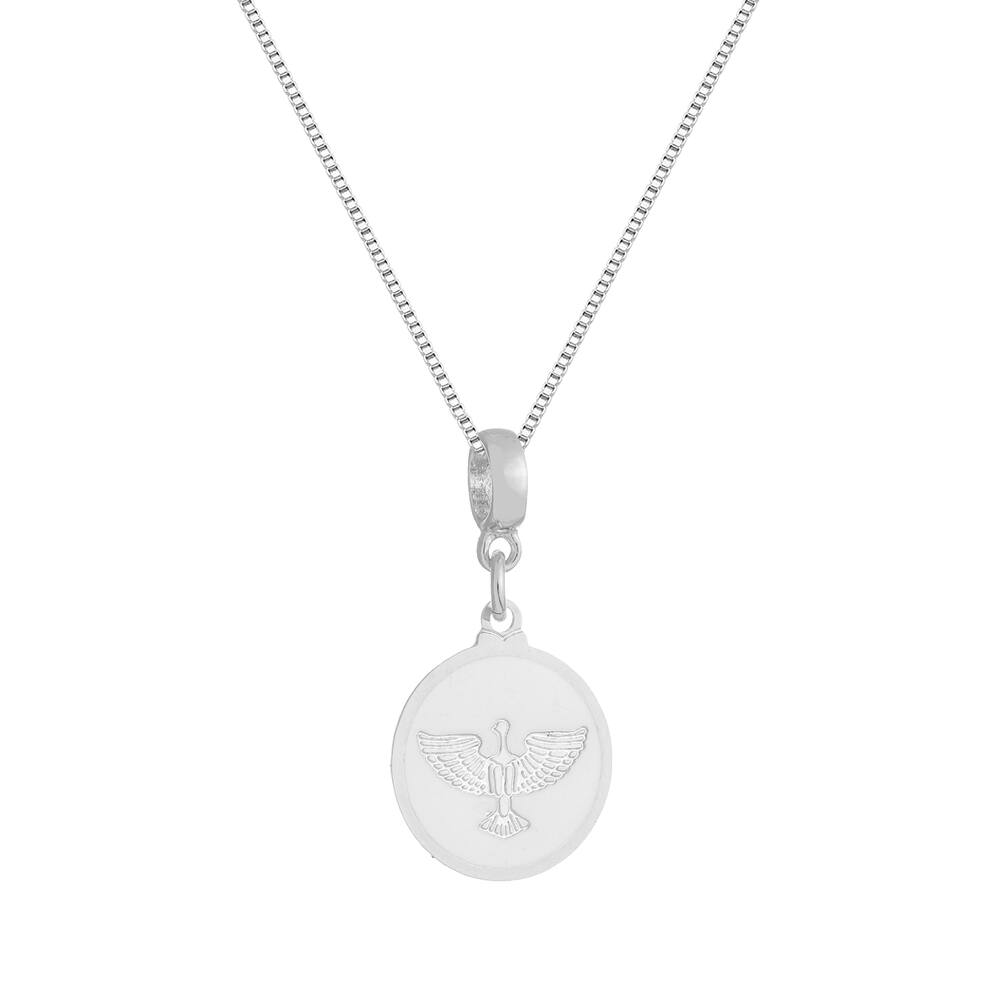 Colar Pingente Divino Espírito Santo Banhado a Prata 925
