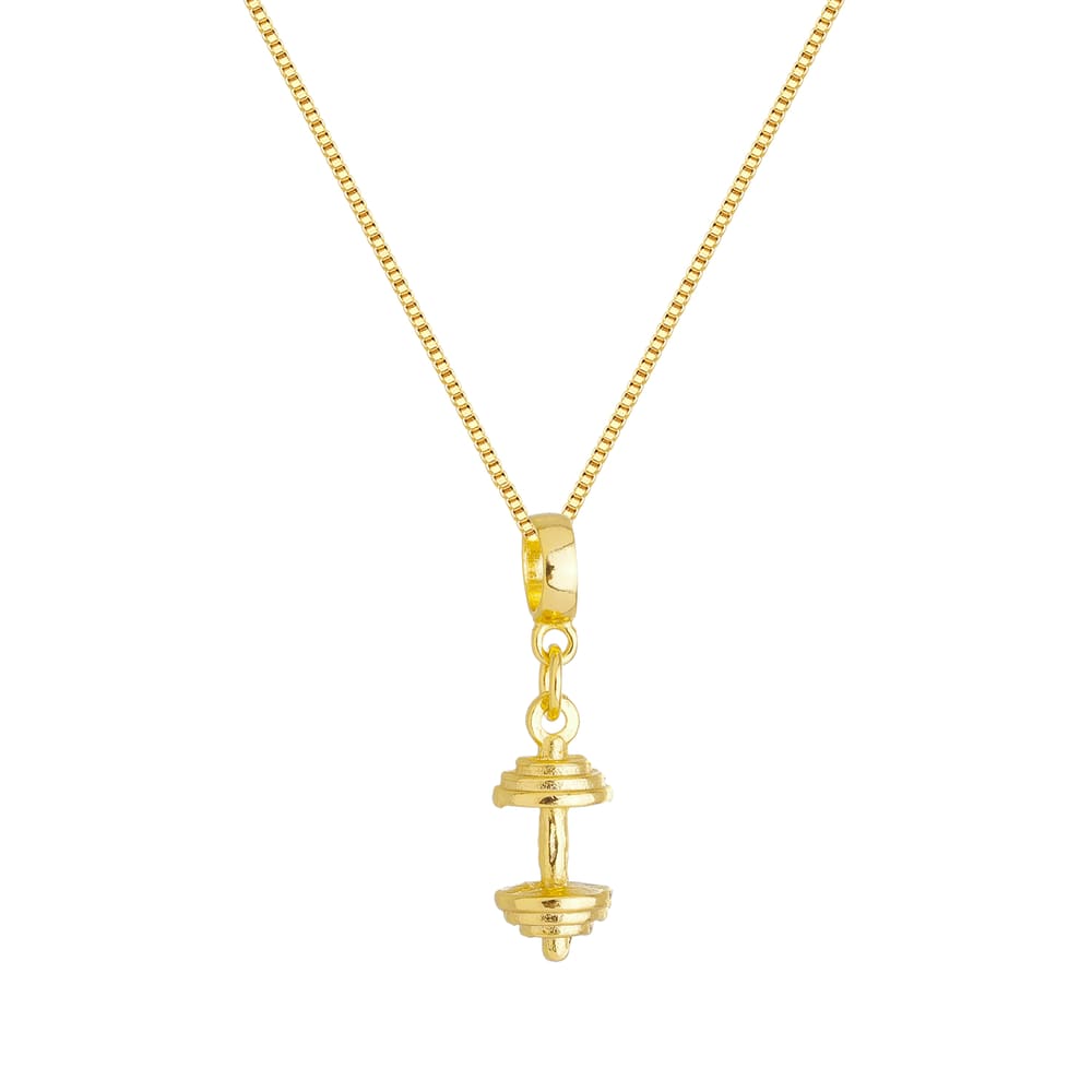 Colar Pingente Supino de Academia Banhado a Ouro 18k