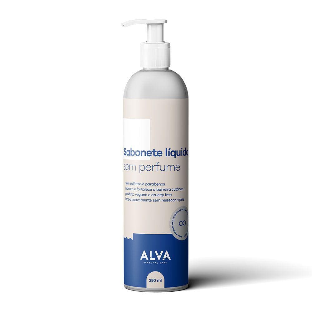 Kit 2X: Sabonete Líquido Vegano Sem Perfume Alva 250ml