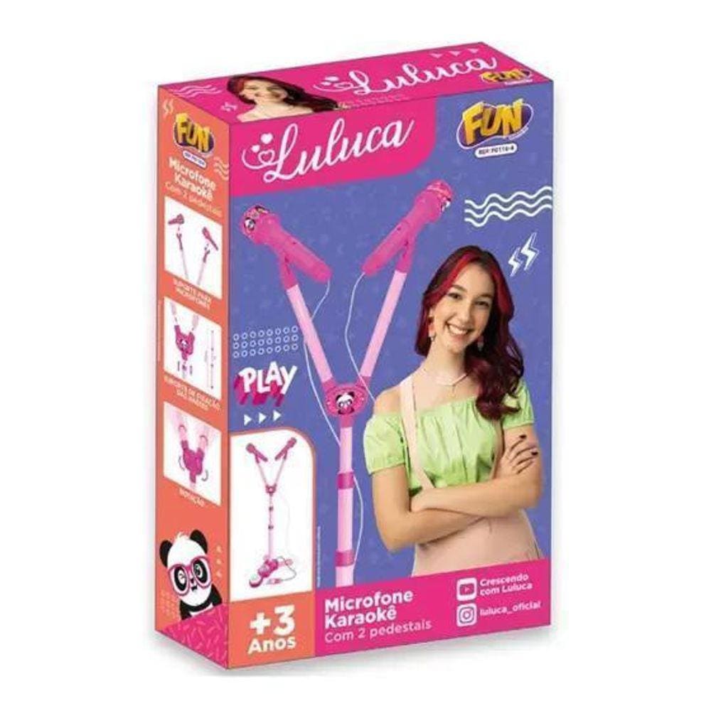 Microfone Pedestal Luluca: 2 Mic | Luzes Coloridas
