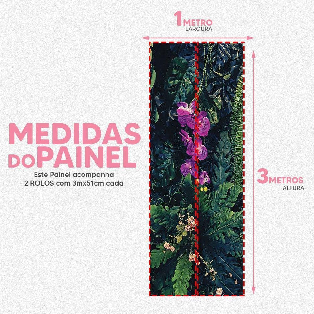 Papel De Parede Painel 3D Folha Flores Tropical Viníl 1M