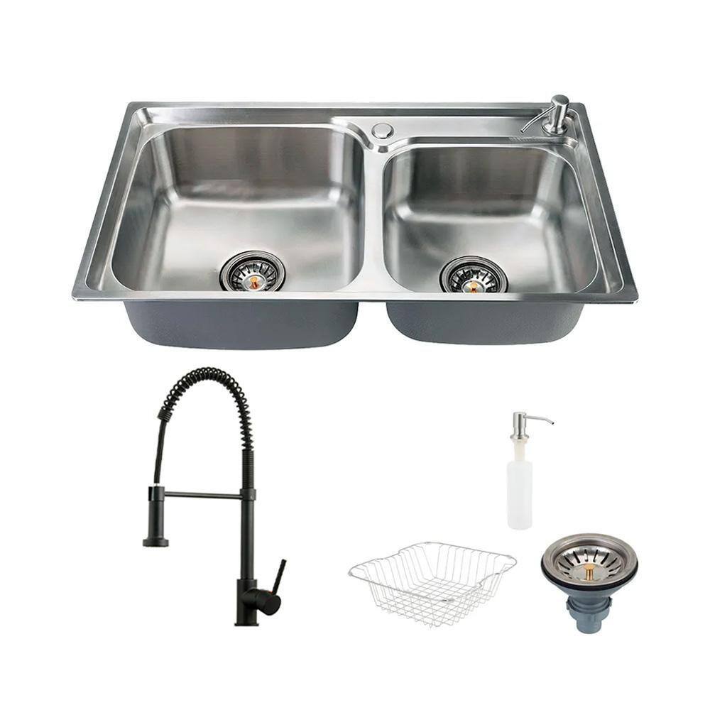 Cuba para Cozinha Aço Inox com Acessórios Potiguara e Torneira Monocomando Envira Pingoo.casa - Preto