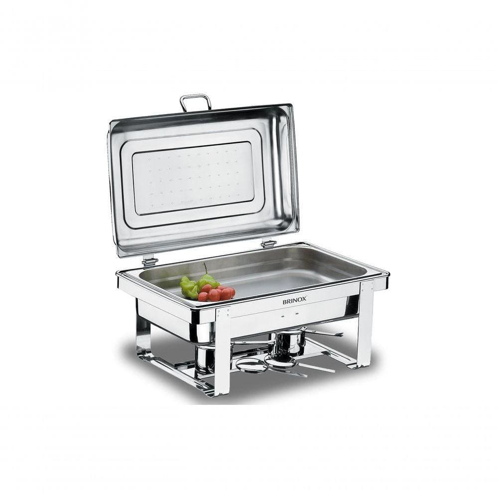 Rechaud Retangular Com Banho Maria Com Cuba 1/1 - Savoy 23 X 57 X 36 Cm - Brinox