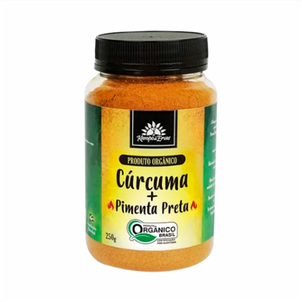 Kit 3X: Cúrcuma com Pimenta Preta Orgânico Kampo de Ervas 250g